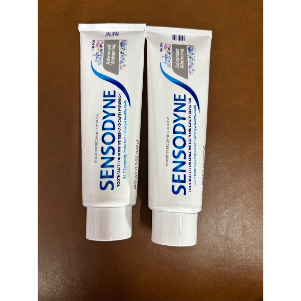 Sensodyne Advanced Whitening Toothpaste Unisex 6.5oz White New 2 Pack 2028 EXP